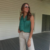 Serene Sleeveless Blouse - Forest