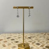 Gem Chain Earrings - Silver