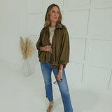 Match My Vibe Bomber Jacket - Olive