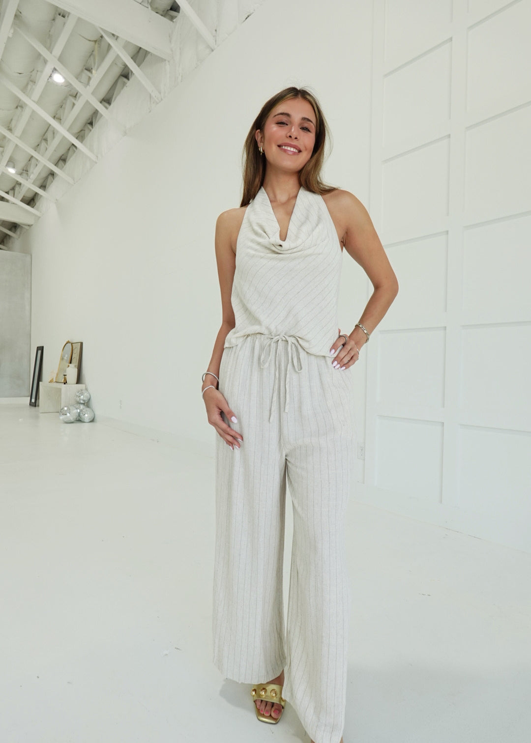 Maribel Linen Set - Oatmeal