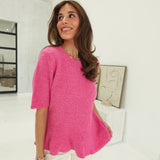 Janie Peplum Sweater - Pink