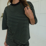 Drew Striped Set - Olive/Black