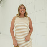 Simple Style Midi Dress - Tan