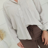 Quirky Button Down Top - Khaki