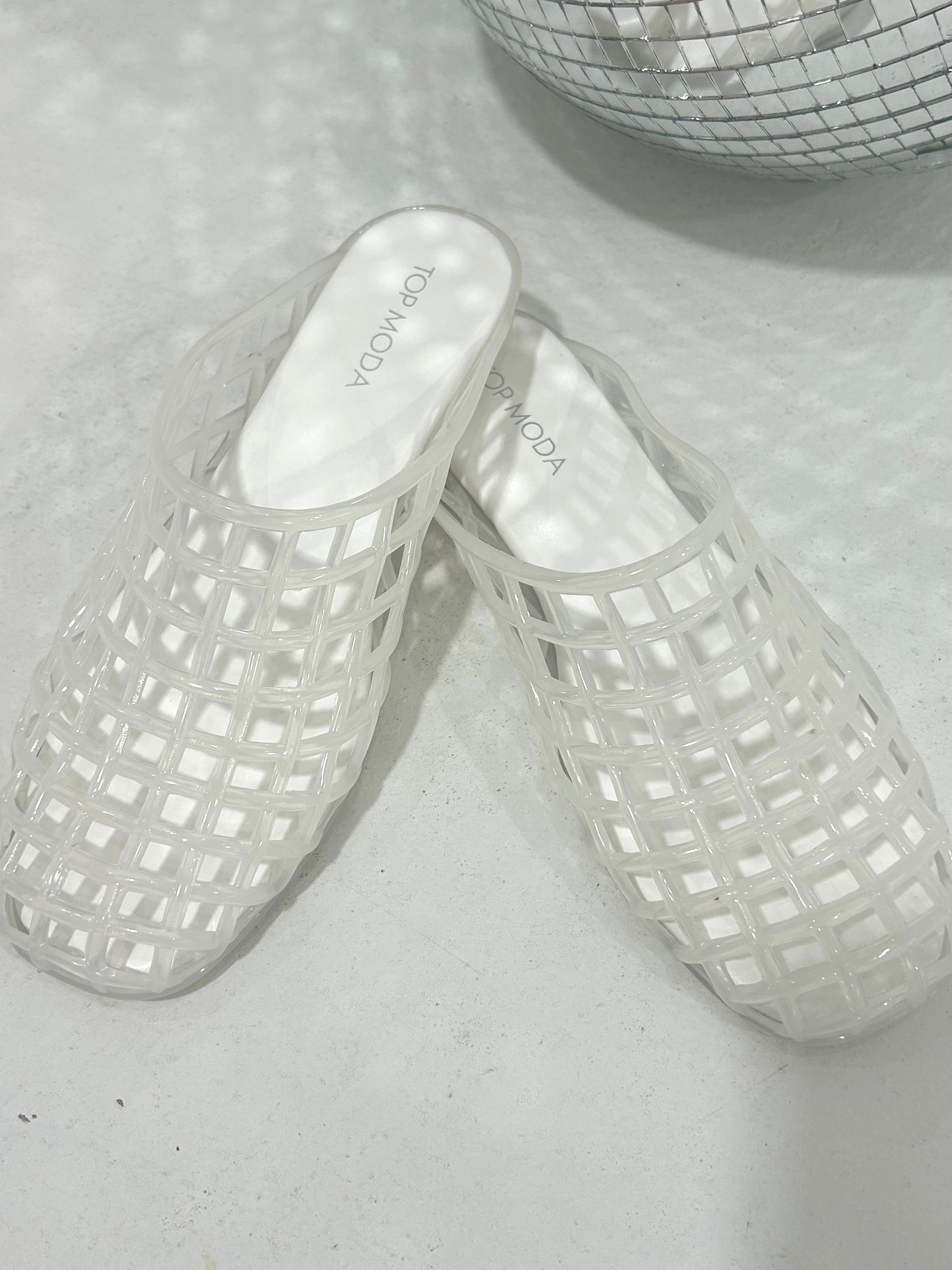 Capri Jelly Mule - White