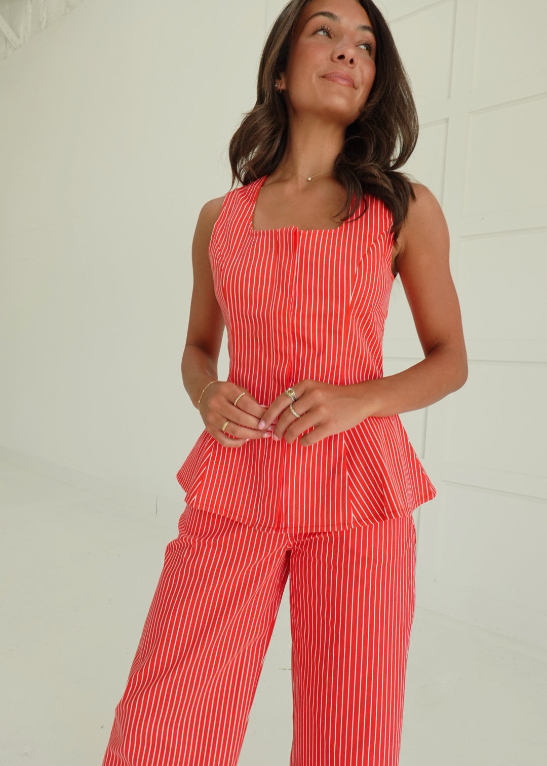 Lamar Peplum Set - Red