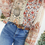 Ray Patchwork Top - Mocha Cream