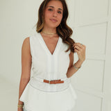Inheritance Peplum Top - Off White