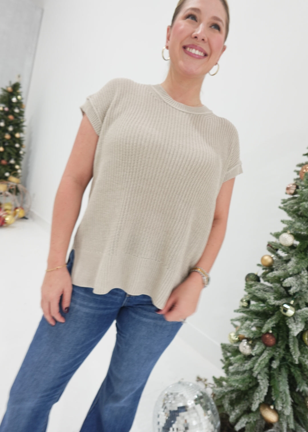 Can't Go On Sweater Top - Mocha