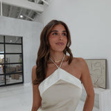 Inhibitions Contrast Halter - Sand/Ivory