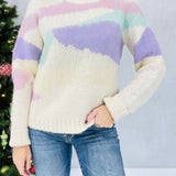 The Waves Sweater - Ivory Lavender