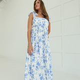 Emily's Floral Midi Dress - Light Blue Multi