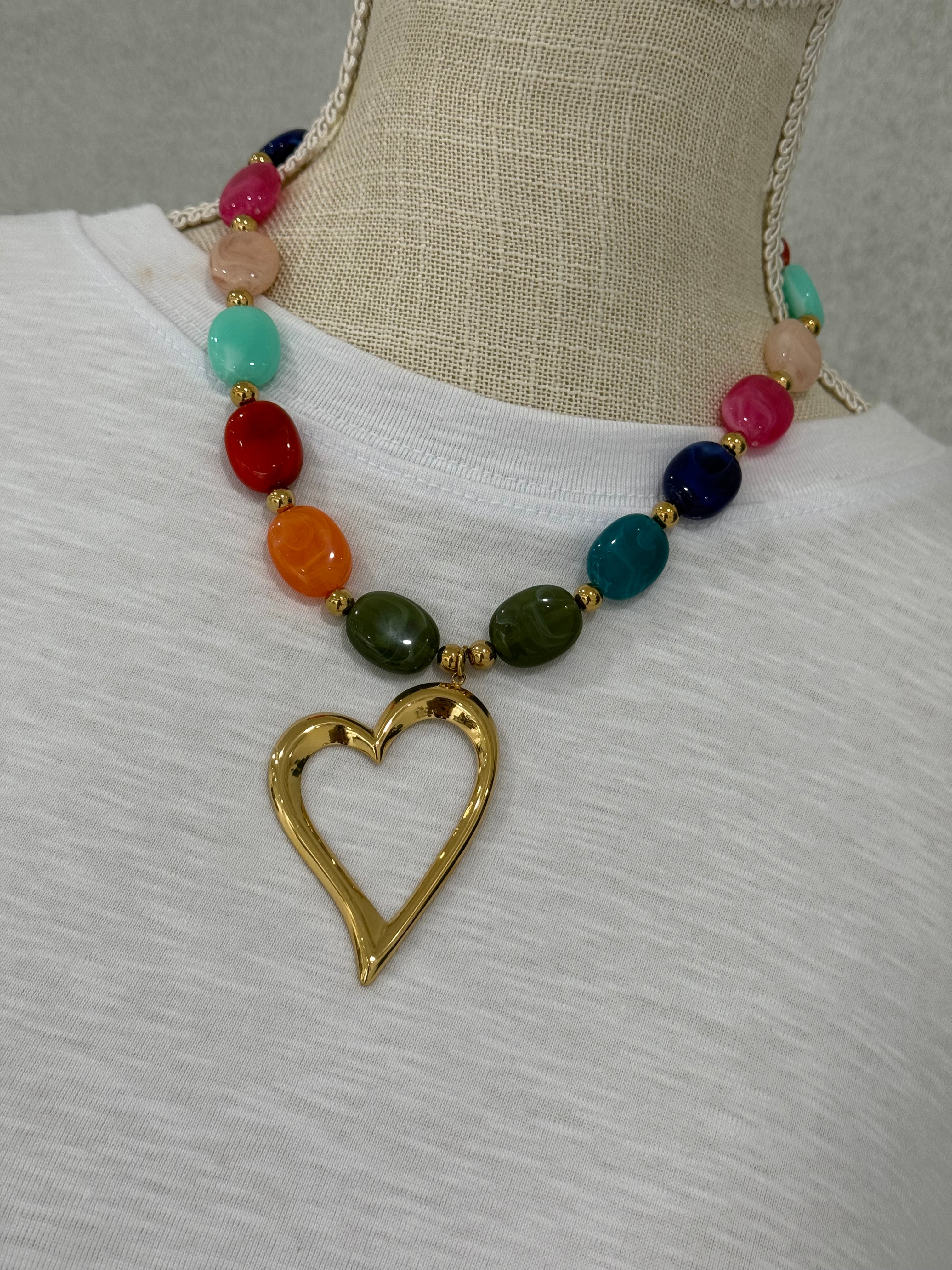 I Heart You Beaded Necklace