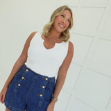 Loco Ribbed Tank - Ivory