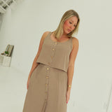 Zayda Skirt Set - Khaki