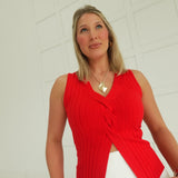 Entangled Sweater Top - Red