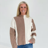 Maxton Colorblock Sweater - Khaki