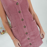Collier Corduroy Dress - Rose