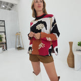 Matron Floral Sweater - Black Mix
