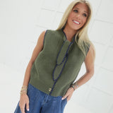 Claude Sleeveless Sweater - Olive