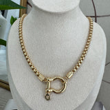 Horseshoe Shackle Necklace - Gold