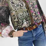 Ray Patchwork Top - Olive Multi