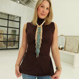 Melva Sweater Top - Brown