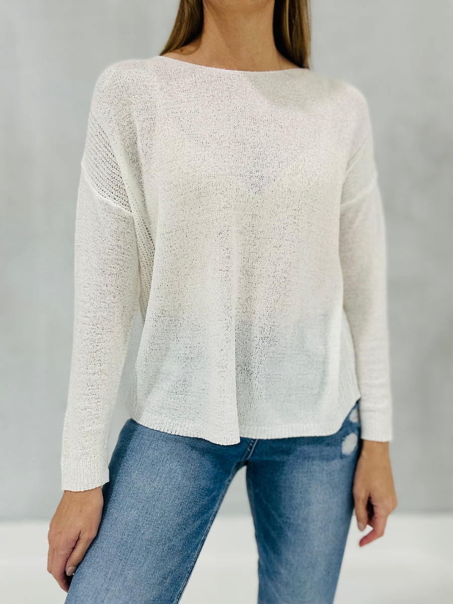Prim & Proper Sweater Top - Ivory