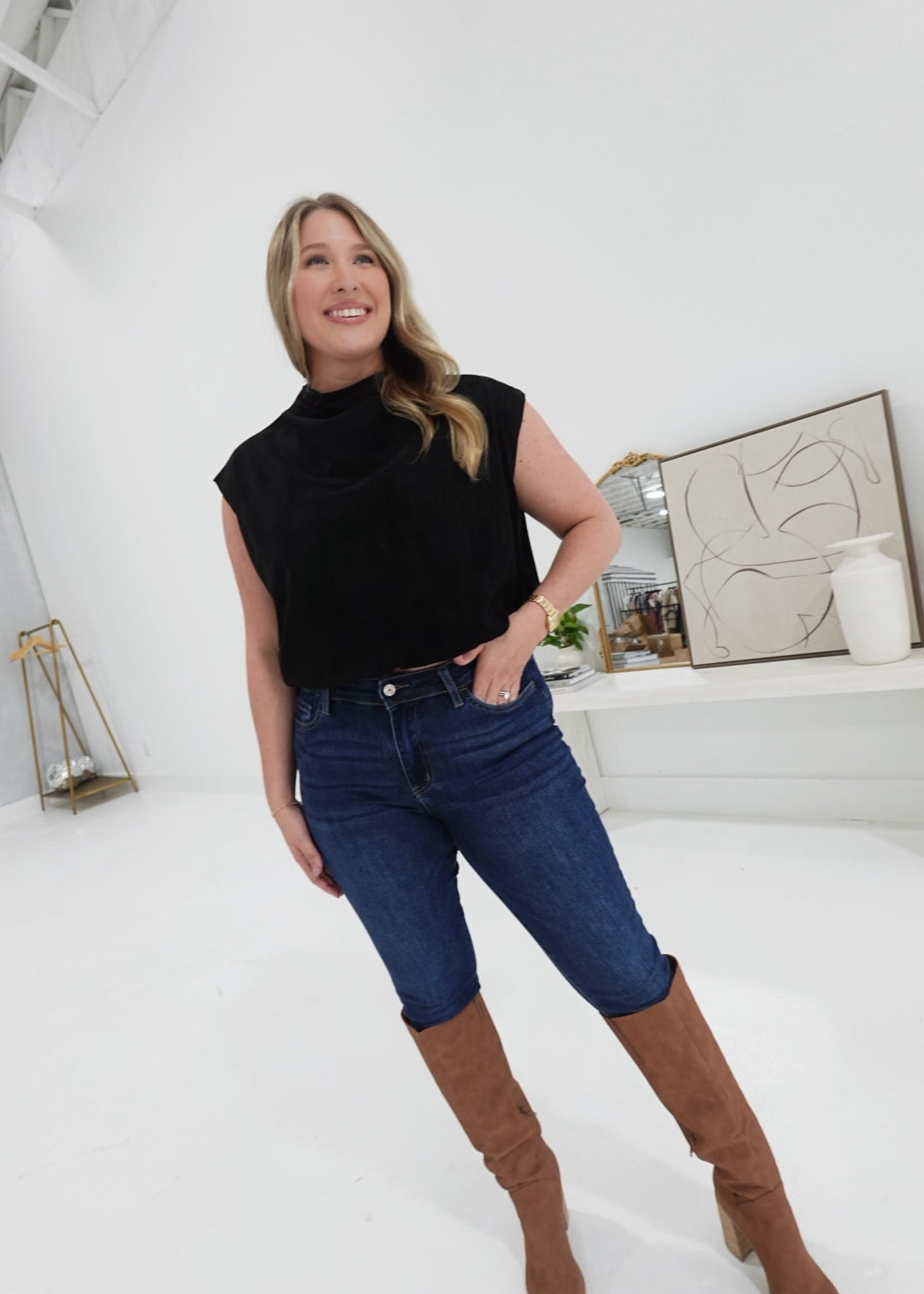 Splurge Balloon Top - Black