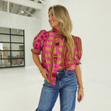 Beaufort Printed Top - Plum