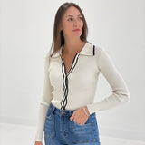 Haley Contrast Cardigan Top