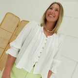 Aida Ruffle Blouse - Off White