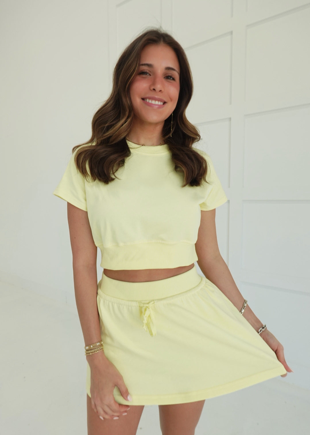 Tag In Skort Set - Yellow