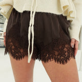 Lana Lace Shorts - Brown