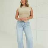 Jules Mock Top - Khaki