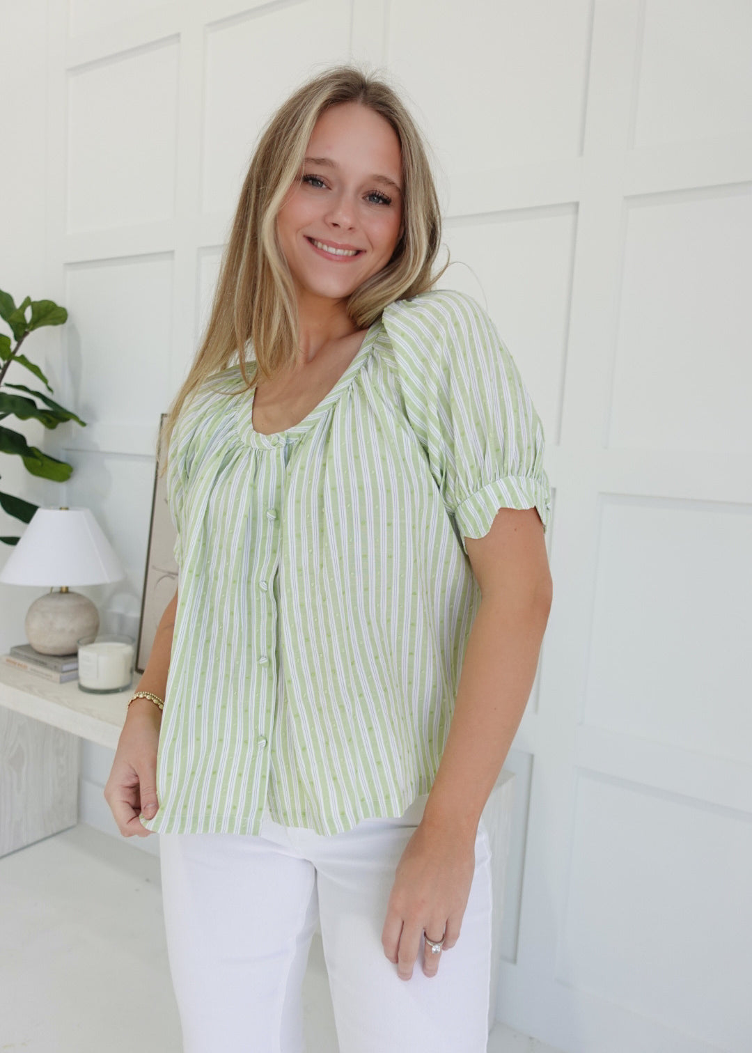 Savannah Spring Top - Apple Green