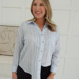 Classical Button Down Top - Blue