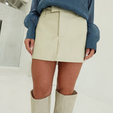 Webber Leather Skort - Ecru