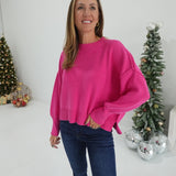 Simply Works Sweater - Fuchsia