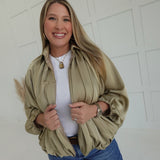 Match My Vibe Bomber Jacket - Taupe