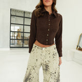 Dean Corset Top - Dark Brown