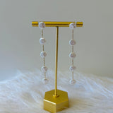 Pearl Disc Dangle Earrings