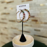 Rainbow Crystal Hoops
