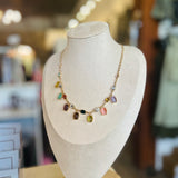 Cat Eye Crystal Charm Necklace