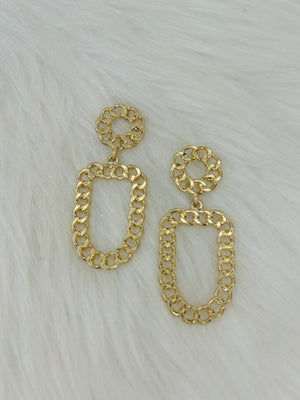 Curb Chain Oval Hoops