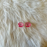 Glass Dangle Earrings - Pink