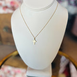 Gold Cross Charm Necklace