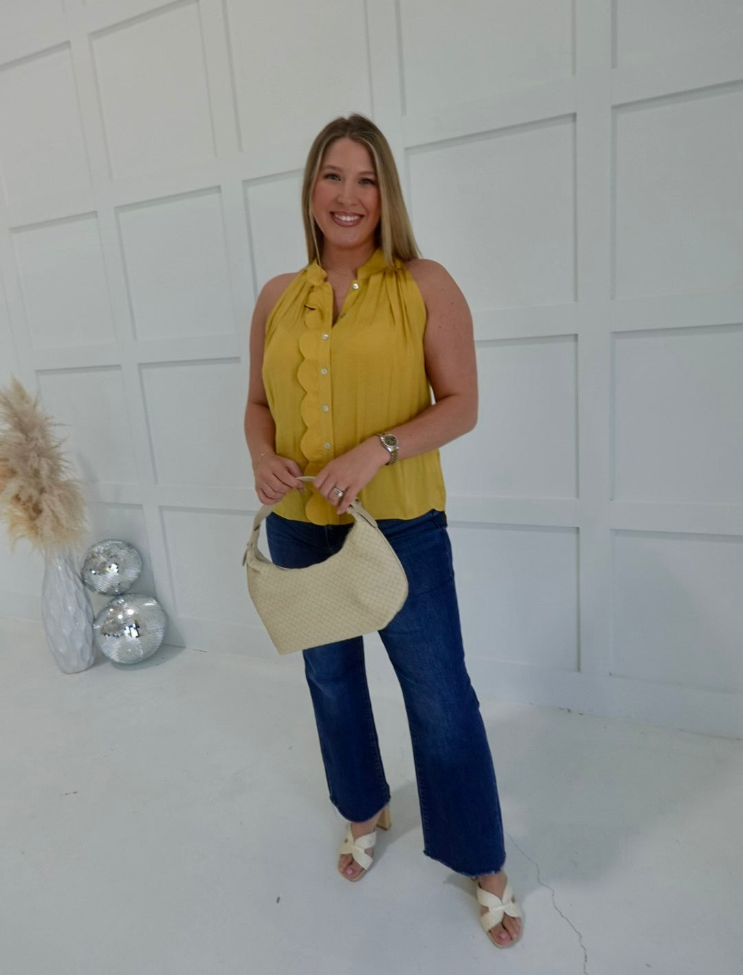 Serene Sleeveless Blouse - Gold