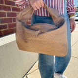Knotted Handle Handbag - Taupe