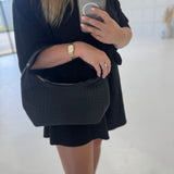 Woven Underarm Bag - Black